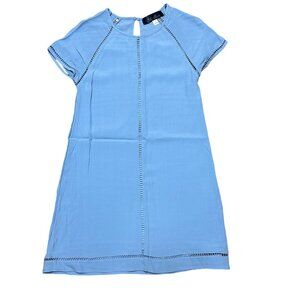 Blue Rain - Women's Soft Blue Short-Sleeve Dress - Size S